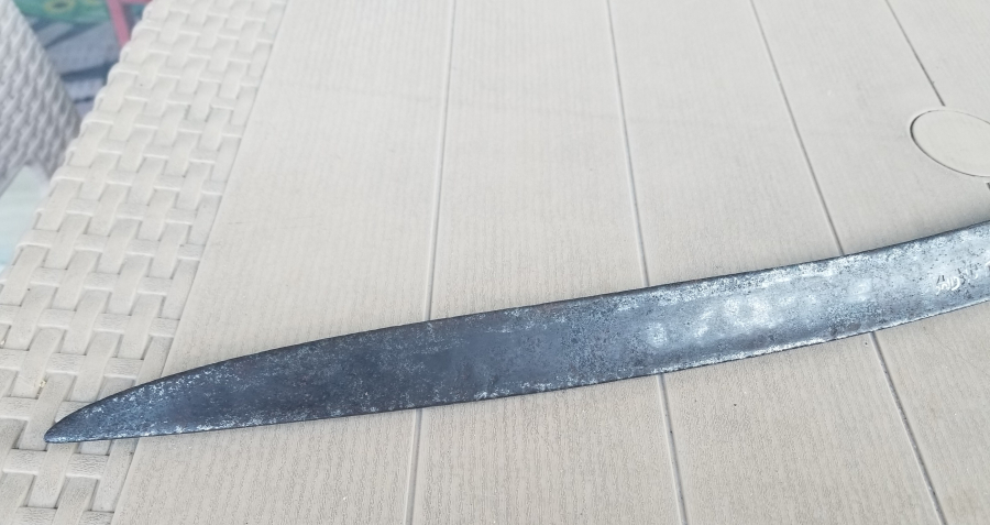 İKİ YÜZÜ GÜMÜŞ ÇAKMA İŞÇİLİKLİ BOYNUZ SAPLI OSMANLI DÖNEMİ YENİÇERİ AĞA YATAĞANI