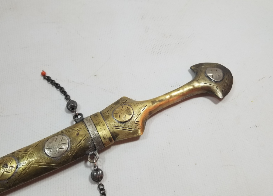 NADİR TİPTE KINI YAZILI ANTİKA KÜRT KAMASI