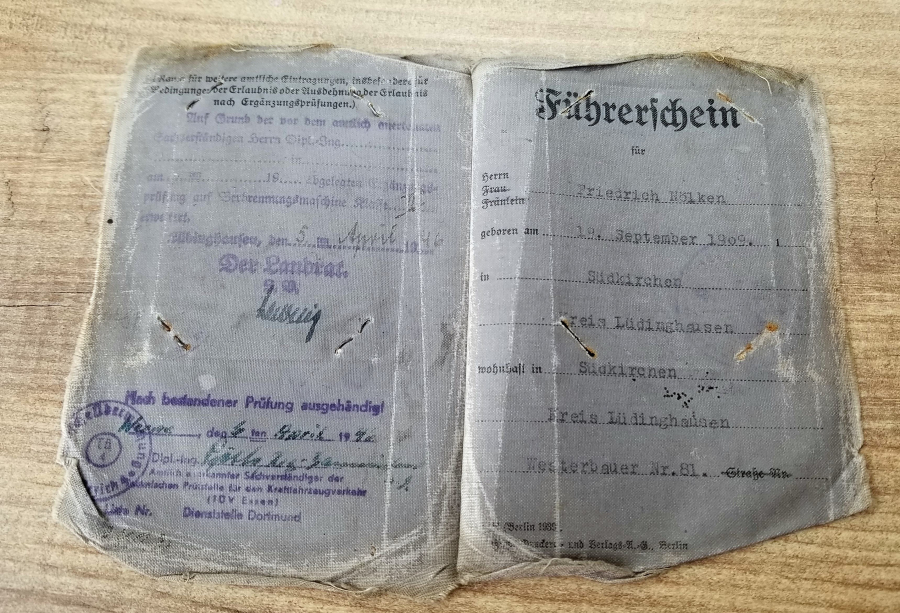 2. DÜNYA SAVAŞI DÖNEMİ NADİR NAZİ SÜRÜCÜ EHLİYETİ