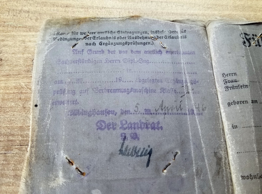 2. DÜNYA SAVAŞI DÖNEMİ NADİR NAZİ SÜRÜCÜ EHLİYETİ