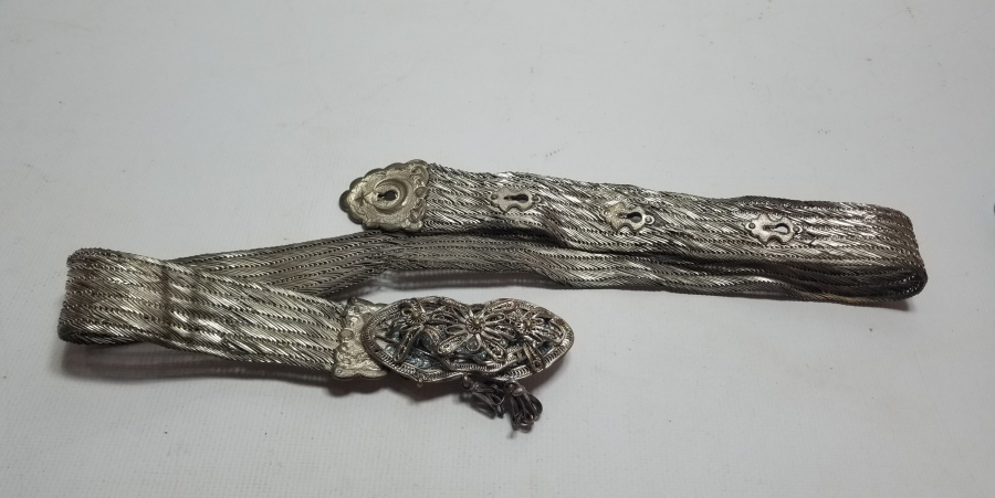 OSMANLI DÖNEMİ AY YILDIZLI HASIR ÖRME GELİN KEMERİ