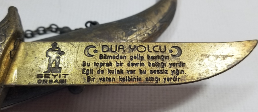 ÇANAKKALE GEÇİLMEZ YAZILI ZARF AÇACAĞI