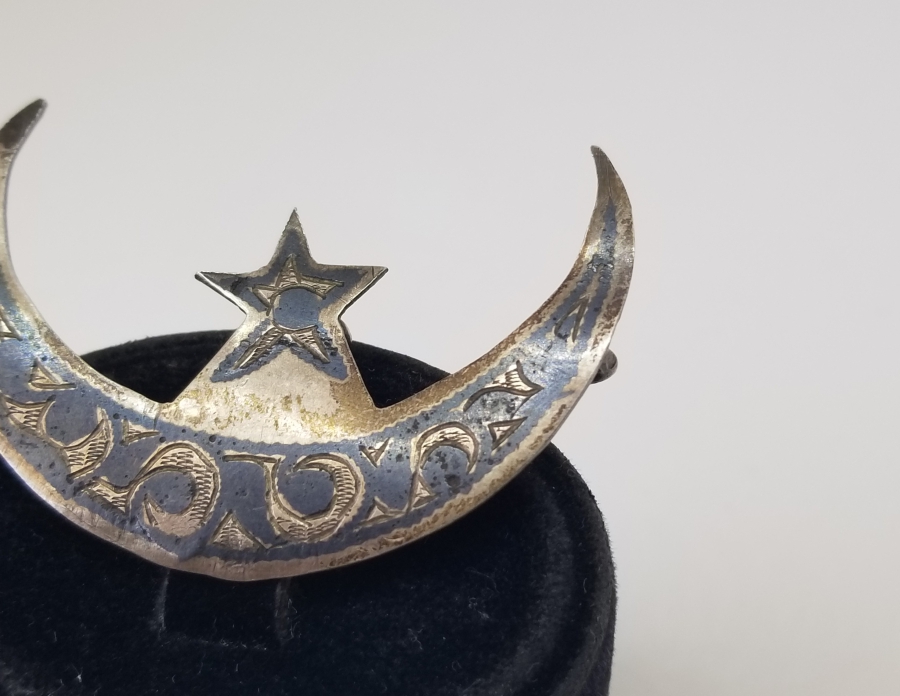 OSMANLI DÖNEMİ AY YILDIZ FİGÜRLÜ NADİR RUS BROŞ