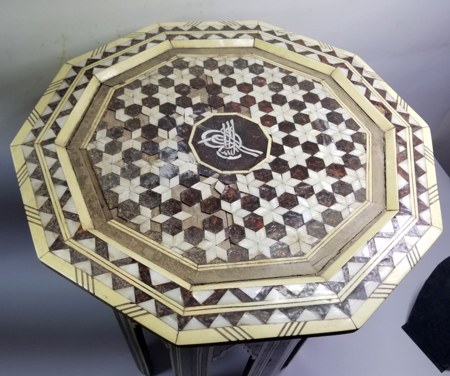 OSMANLI DÖNEMİ ESERİ İSTANBUL ÜZERİ TUĞRALI SEHPA