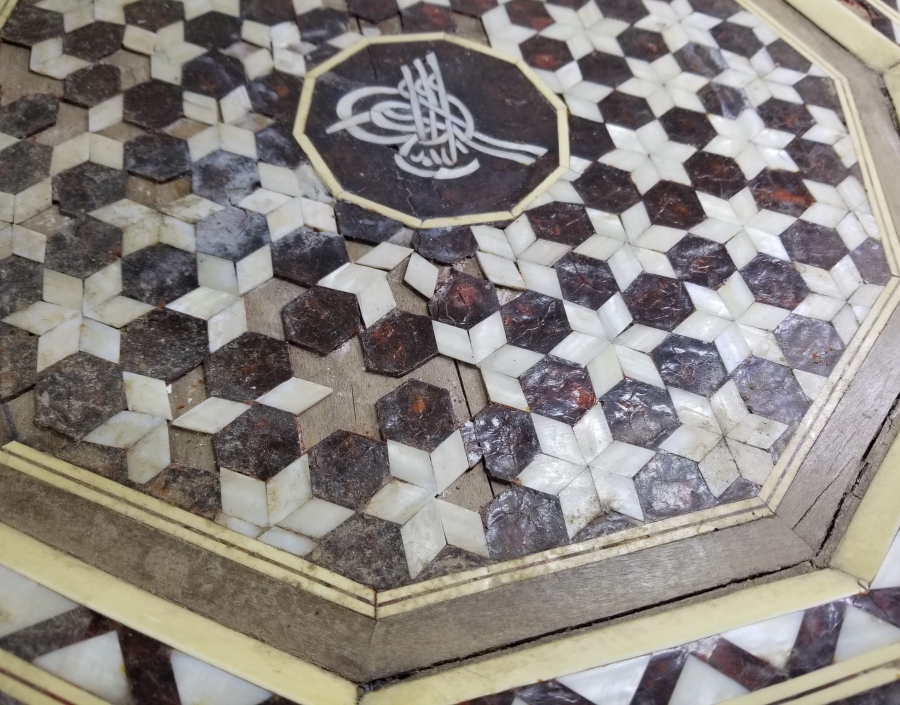 OSMANLI DÖNEMİ ESERİ İSTANBUL ÜZERİ TUĞRALI SEHPA
