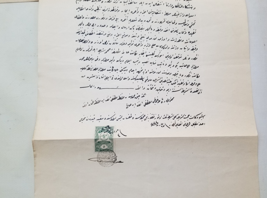 OSMANLI DÖNEMİ EL YAZMA BÜYÜK BOY NADİR TİPTE HÜCCET