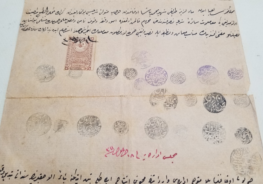 OSMANLI DÖNEMİ MEHMET PAŞA VAKFI'NA AİT BOL MÜHÜRLÜ EVRAK