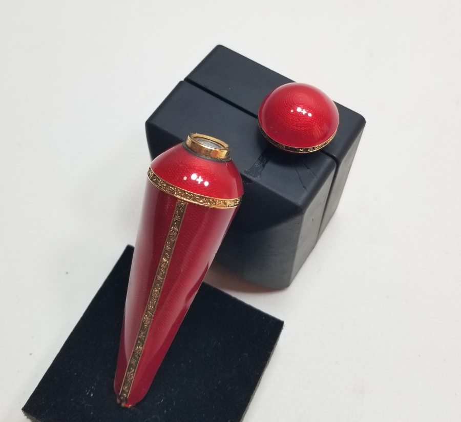 ÜZERİ MİNE İŞÇİLİKLİ ANTİKA PARFÜM ŞİŞESİ