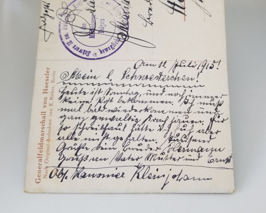 1. DÜNYA SAVAŞI DÖNEMİ MAREŞAL GOTTLİEB VON HAESELER GÖRSELLİ POSTADAN GEÇMİŞ NADİR PROPAGANDA KARTPOSTALI