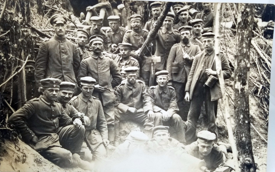 1. DÜNYA SAVAŞI DÖNEMİ SİPERDE ALMAN ASKERLER GÖRSELLİ NADİR FOTOĞRAF