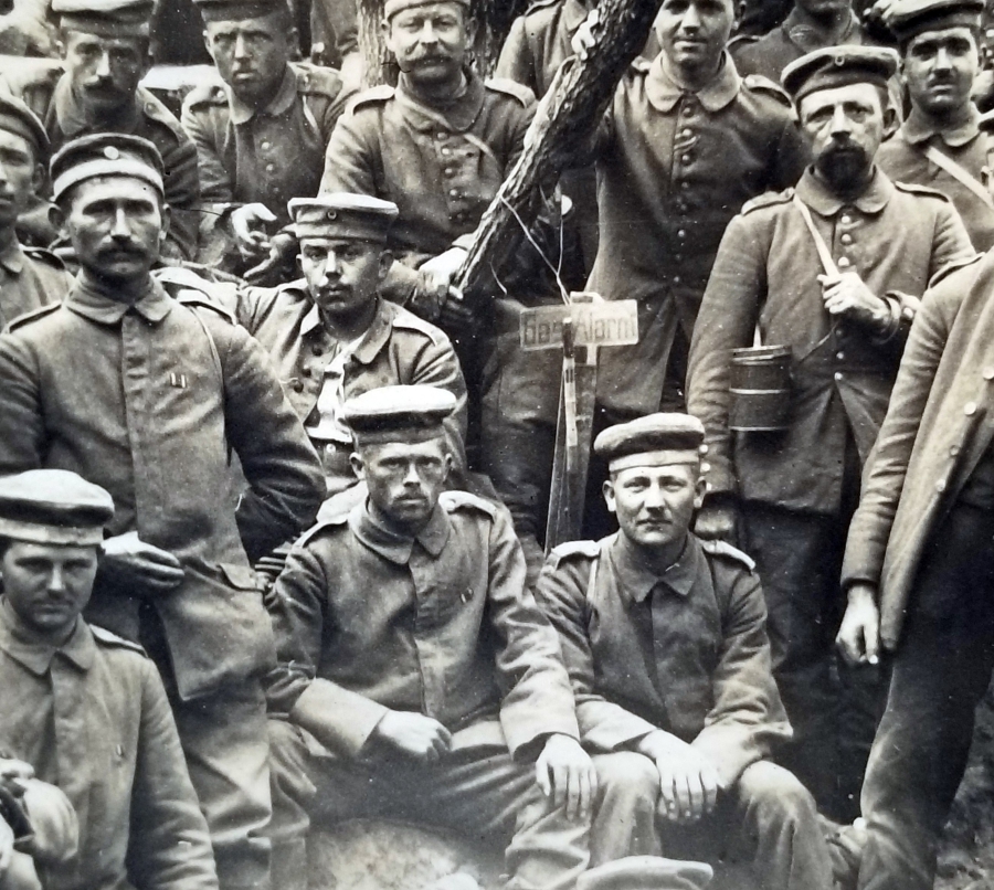1. DÜNYA SAVAŞI DÖNEMİ SİPERDE ALMAN ASKERLER GÖRSELLİ NADİR FOTOĞRAF