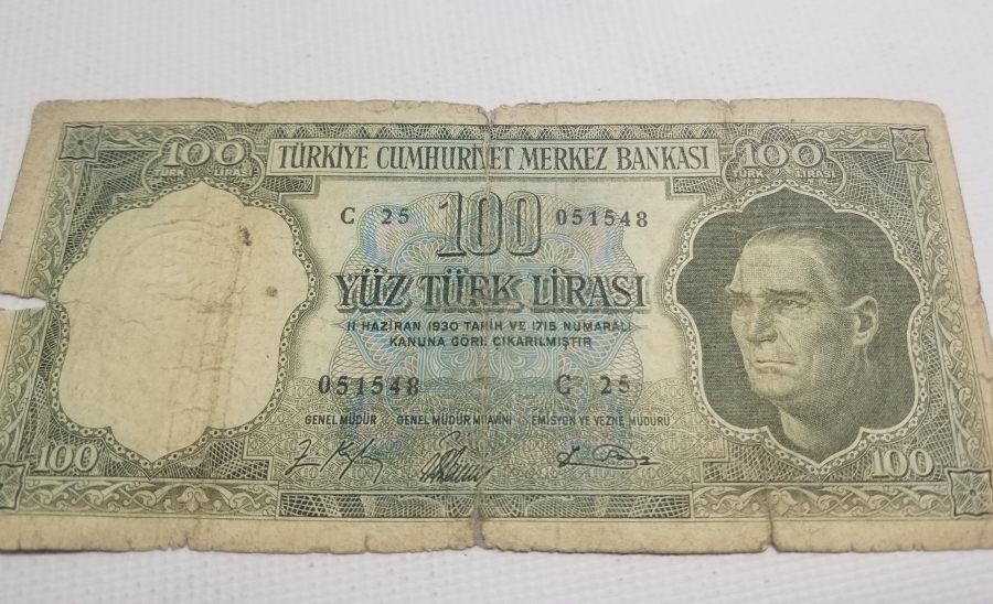 5. EMİSYON KAĞIT 100 LİRA