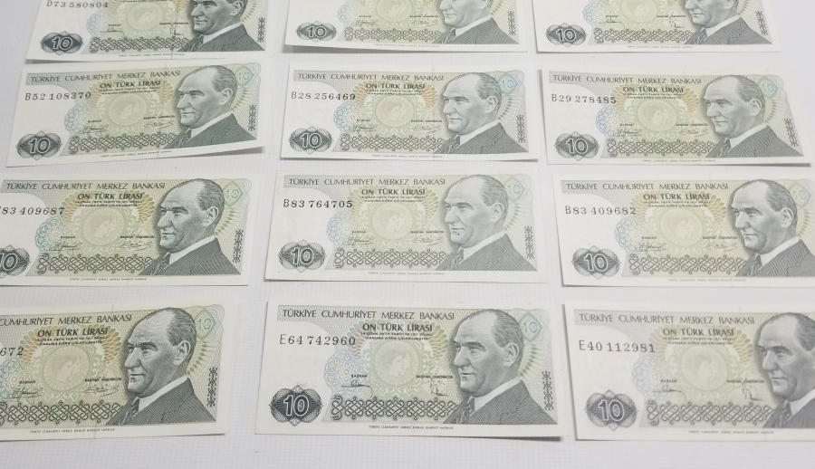 6. EMİSYON KOLEKSİYONLUK 10 LİRA KAĞIT PARA LOTU