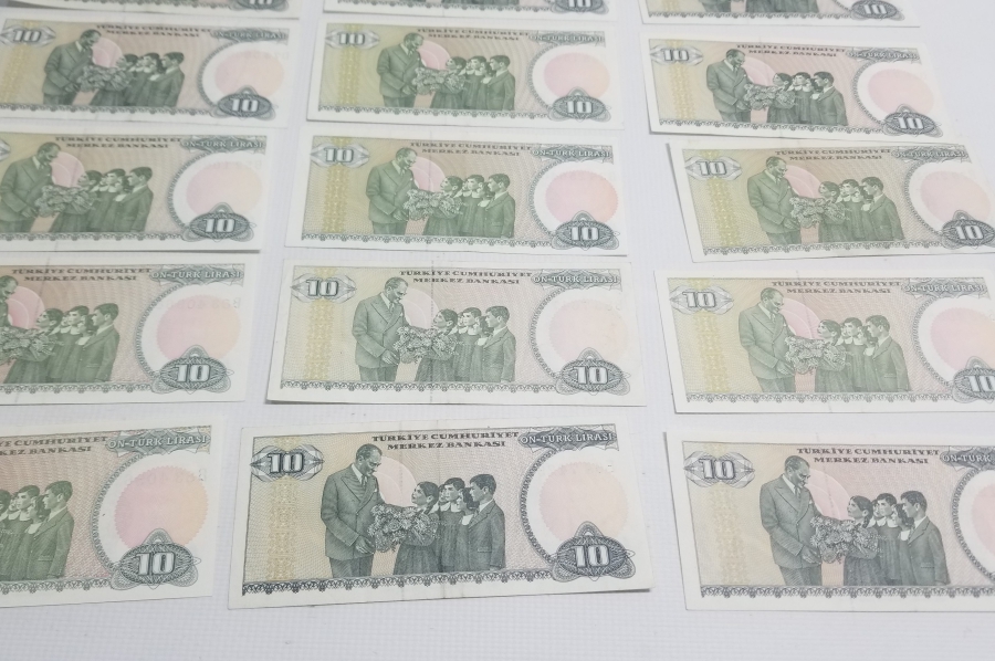 6. EMİSYON KOLEKSİYONLUK 10 LİRA KAĞIT PARA LOTU