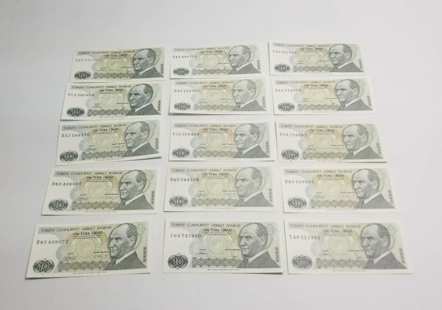 6. EMİSYON KOLEKSİYONLUK 10 LİRA KAĞIT PARA LOTU