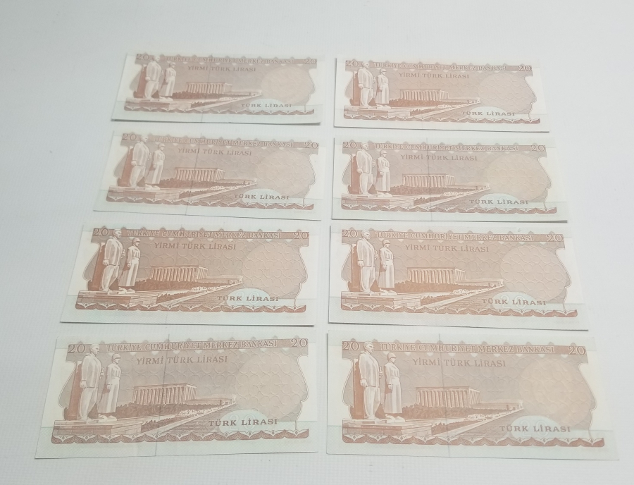 6. EMİSYON KOLEKSİYONLUK 20 LİRA KAĞIT PARA LOTU
