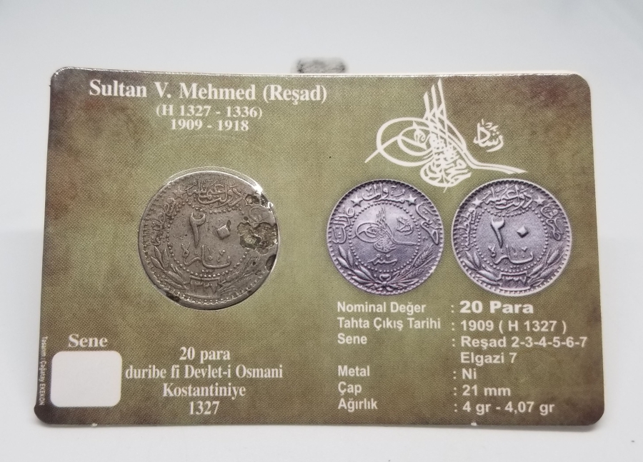MEHMET REŞAD HAN DÖNEMİ KOLEKSİYONLUK NİKEL 20 PARA