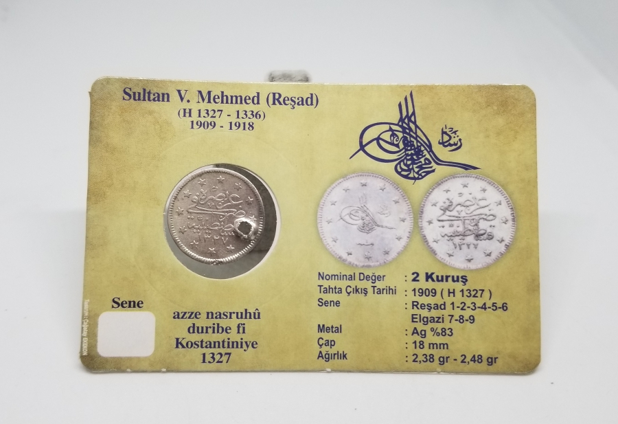SULTAN MEHMET REŞAT HAN DÖNEMİ KOLEKSİYONLUK GÜMÜŞ 2 KURUŞ MECİDİYE