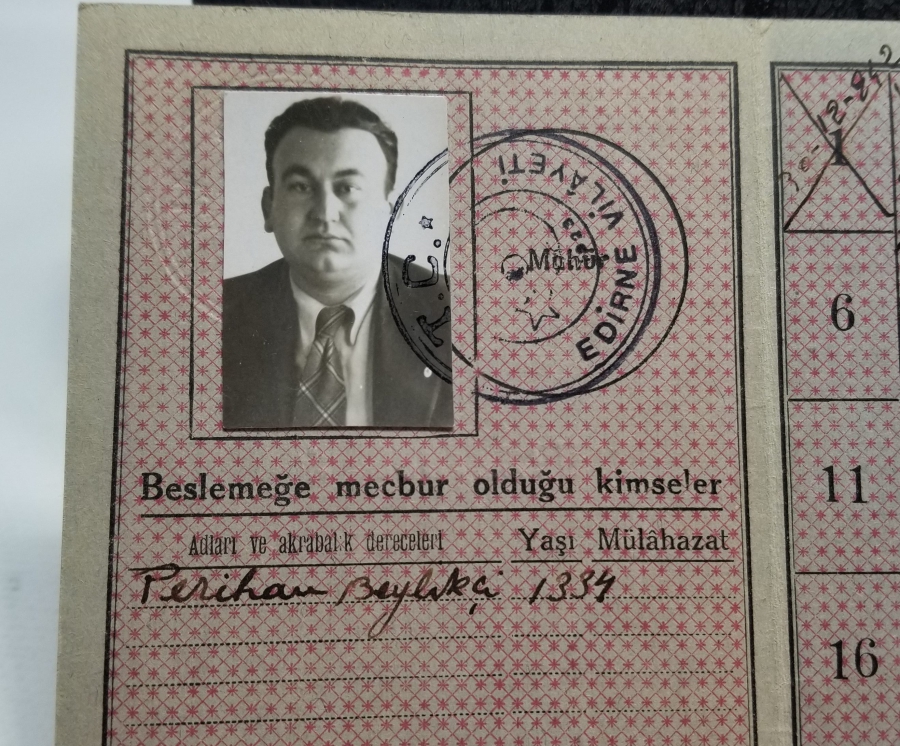 2. DÜNYA SAVAŞI DÖNEMİ NADİR EKMEK KARNESİ