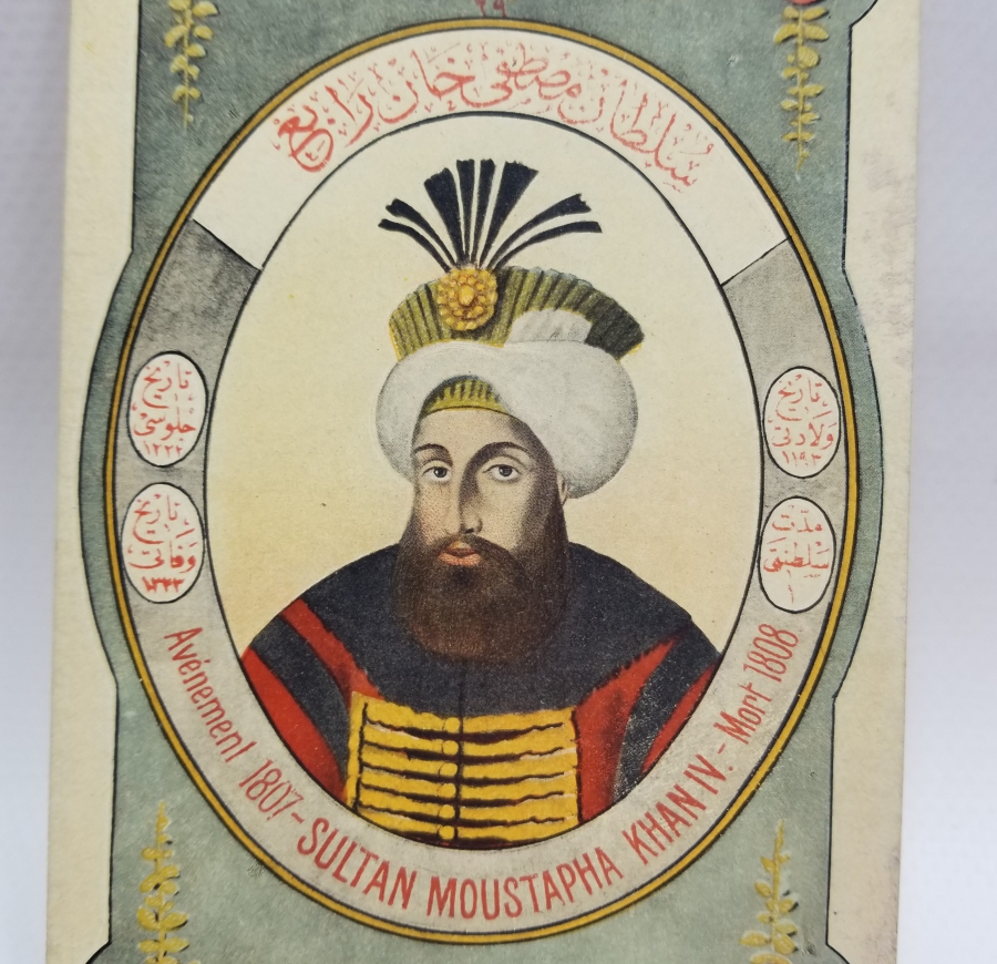 SULTAN 4. MUSTAFA GÖRSELLİ MAX FRUCHTERMANN EDİTÖRLÜĞÜNDE HAZIRLANMIŞ OSMANLI PADİŞAHLARI SERİSİNE AİT NADİR OSMANLI KARTPOSTAL