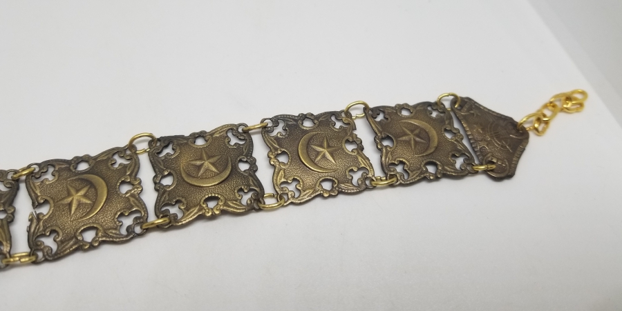 ÜZERİ TUĞRALI VE AY YILDIZ FİGÜRLÜ BOSNA YAPIMI OSMANLI KÖSTEK SALLAMASI