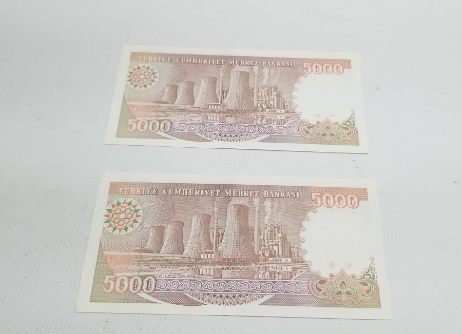 ÇOK YÜKSEK KONDİSYONDA 2 ADET 7. EMİSYON 4. TERTİP - 5000 TÜRK LİRASI-