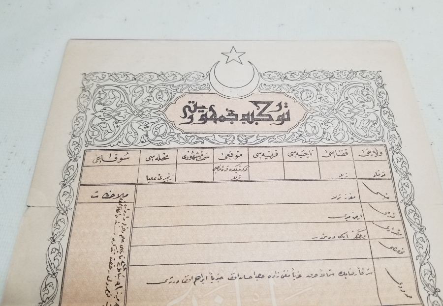 ORİJİNAL KARTONETİNDE CUMHURİYET BAŞLARI NADİR TAPU