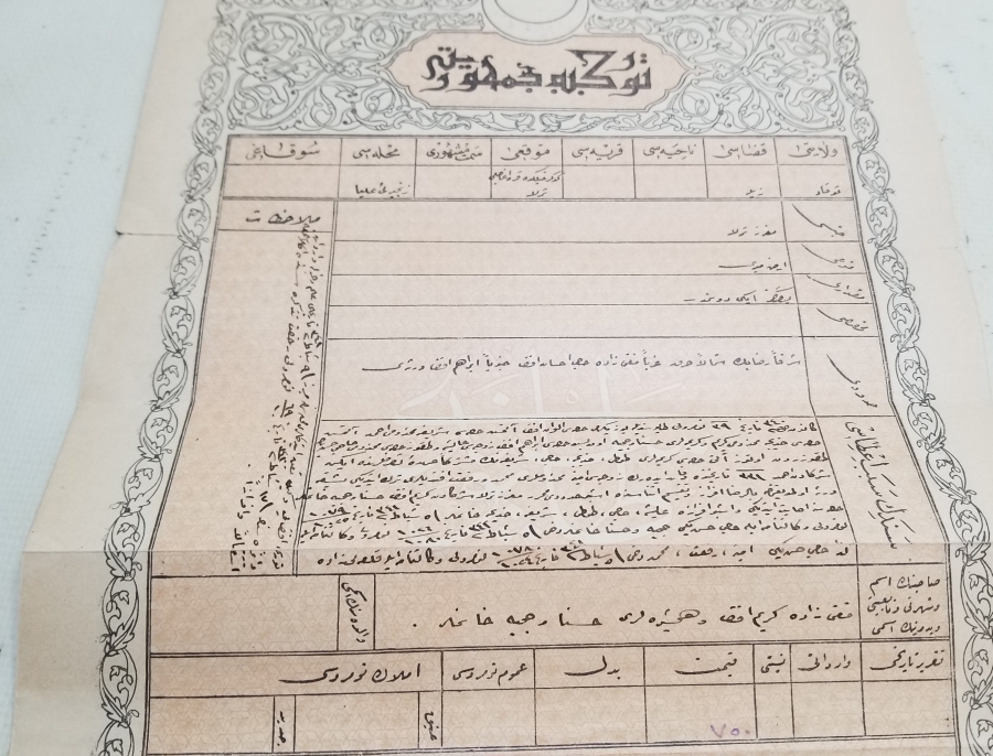 ORİJİNAL KARTONETİNDE CUMHURİYET BAŞLARI NADİR TAPU