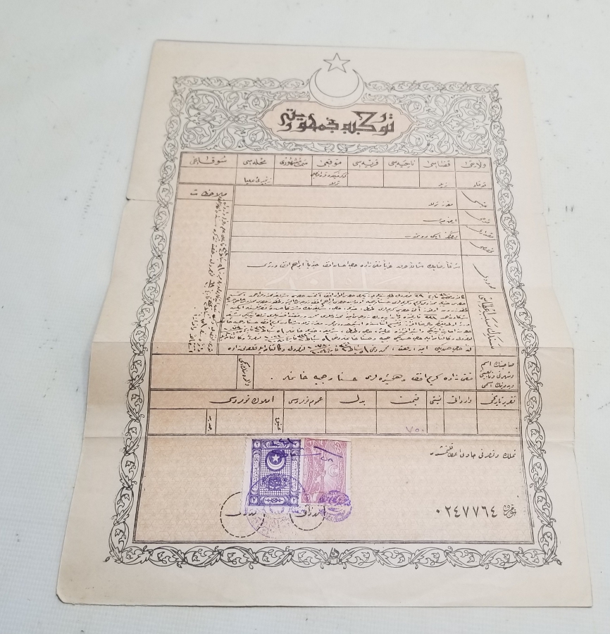 ORİJİNAL KARTONETİNDE CUMHURİYET BAŞLARI NADİR TAPU