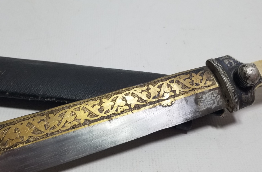ÜZERİ ALTIN ÇAKMA İŞÇİLİKLİ OSMANLI DÖNEMİ ÇERKES KAMASI