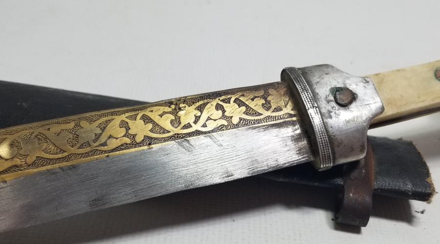 ÜZERİ ALTIN ÇAKMA İŞÇİLİKLİ OSMANLI DÖNEMİ ÇERKES KAMASI