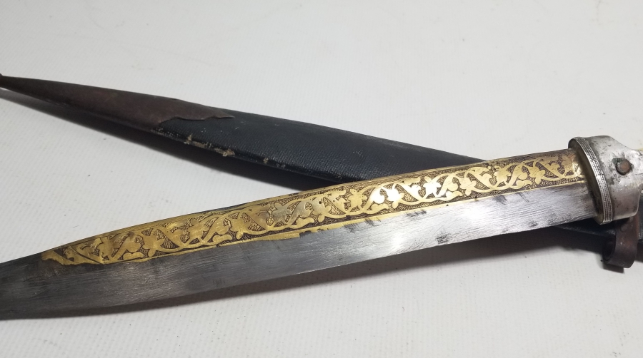 ÜZERİ ALTIN ÇAKMA İŞÇİLİKLİ OSMANLI DÖNEMİ ÇERKES KAMASI
