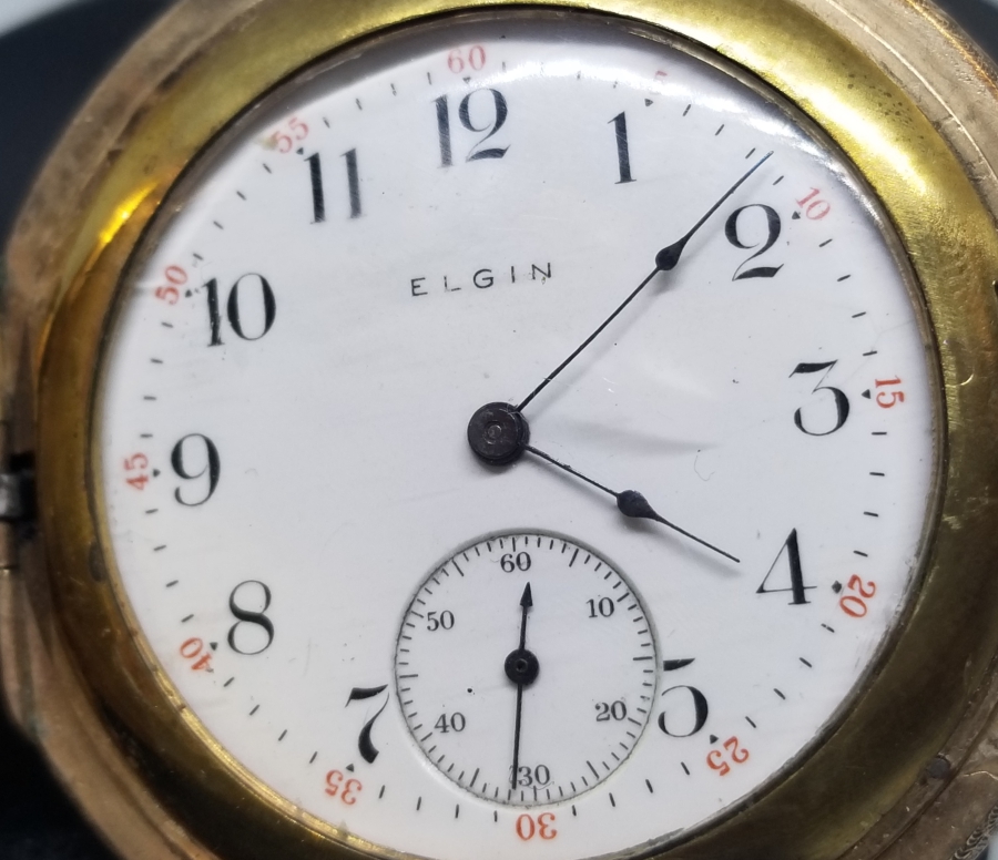 ELGIN MARKA ALTIN KAPLAMA ANTİKA CEP SAATİ