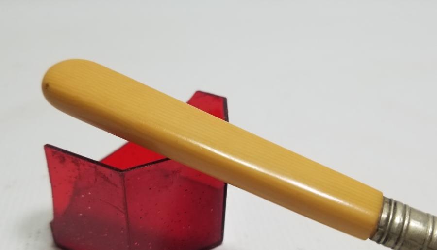 GALALİT SAPLI GÜMÜŞ KAPLAMA ANTİKA PASTA BIÇAĞI
