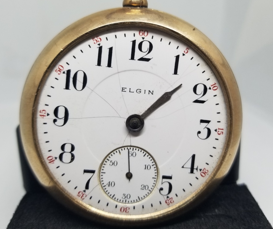 ELGIN MARKA ALTIN KAPLAMA CEP SAATİ