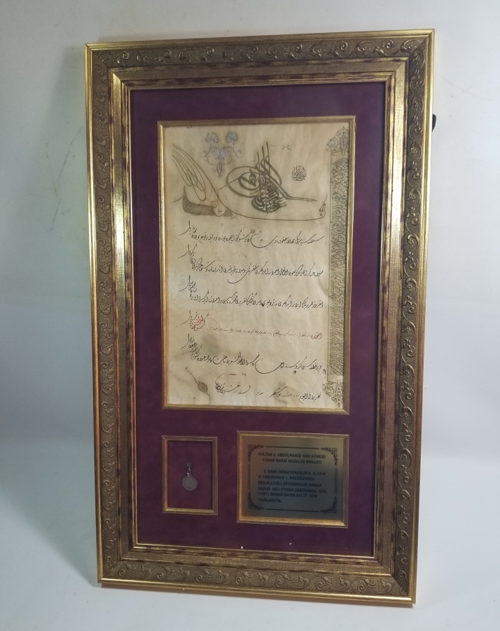 GÜMÜŞ YUNAN HARBİ MADALYASI VE BERATI