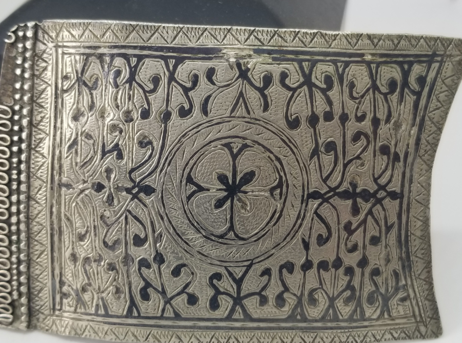 OSMANLI DÖNEMİ SAVATLI GÜMÜŞ ÇERKES KEMER PARÇASI