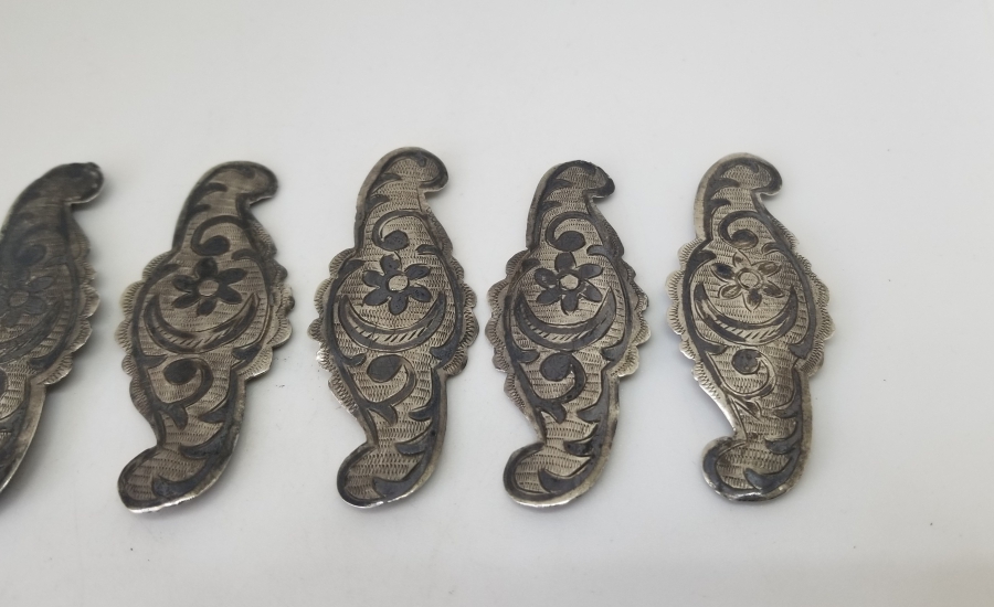 OSMANLI DÖNEMİ ÜZERİ AY YILDIZ FİGÜRLÜ ÇERKES KEMER PARÇALARI