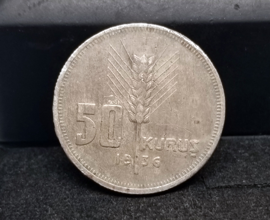 1936 YILI KOLEKSİYONLUK GÜMÜŞ 50 KURUŞ
