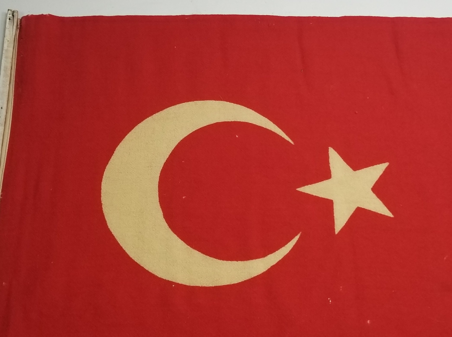 ORJİNAL AHŞABI İLE CUMHURİYET BAŞLARI KÖK BOYALI BÜYÜK BOY BAYRAK