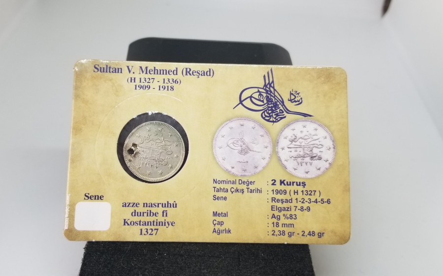 SULTAN MEHMET REŞAT HAN DÖNEMİ KOLEKSİYONLUK GÜMÜŞ 2 KURUŞ MECİDİYE