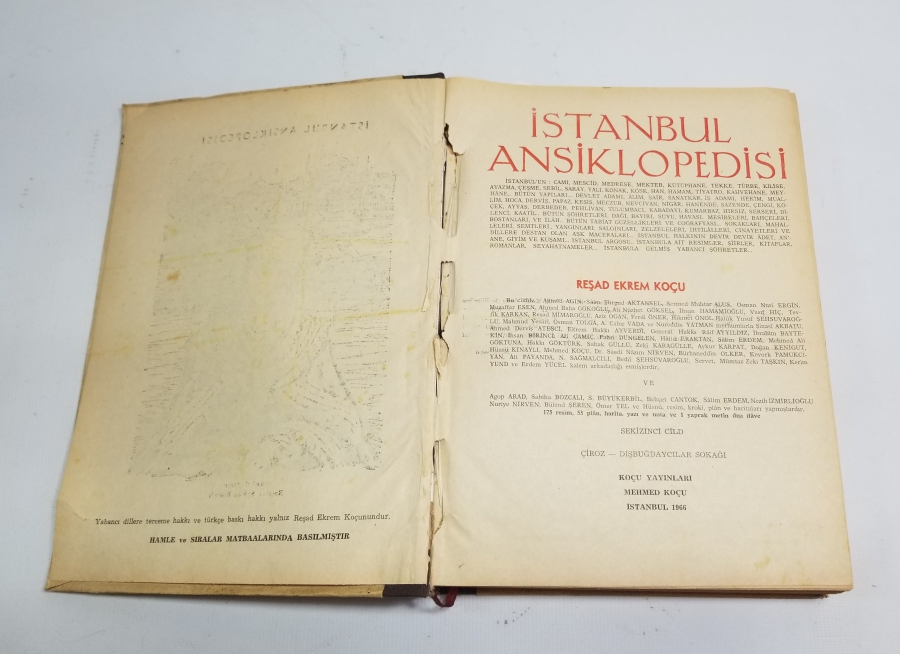1966 TARİHLİ İSTANBUL ANSİKLOPEDİSİ