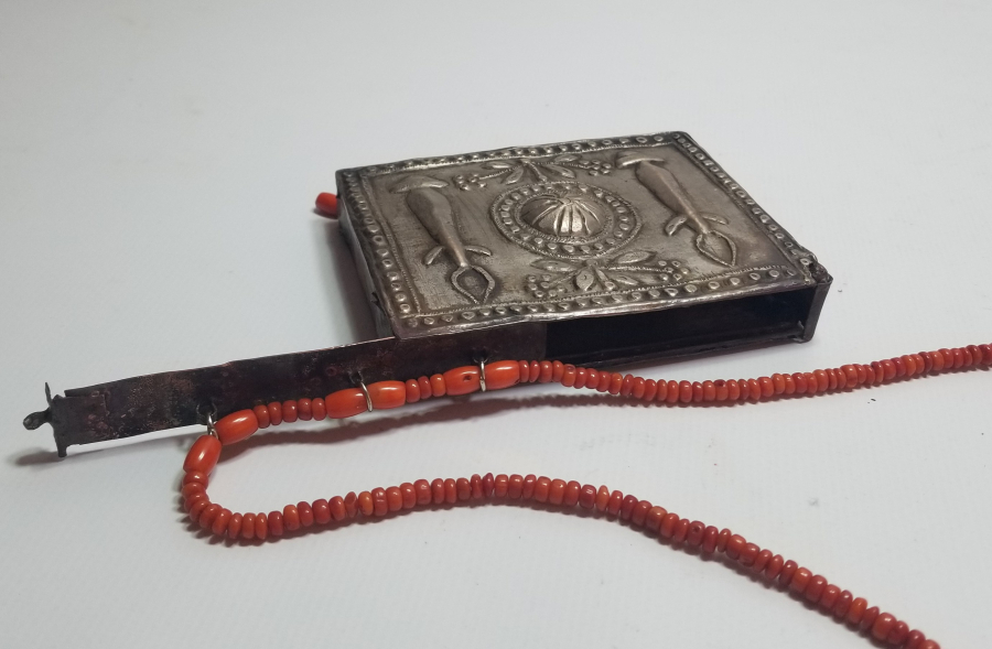 OSMANLI DÖNEMİ MERCANLI GÜMÜŞ ENAM-I ŞERİF KABI