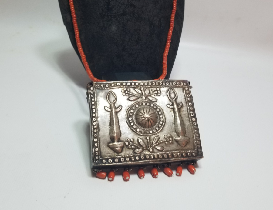 OSMANLI DÖNEMİ MERCANLI GÜMÜŞ ENAM-I ŞERİF KABI