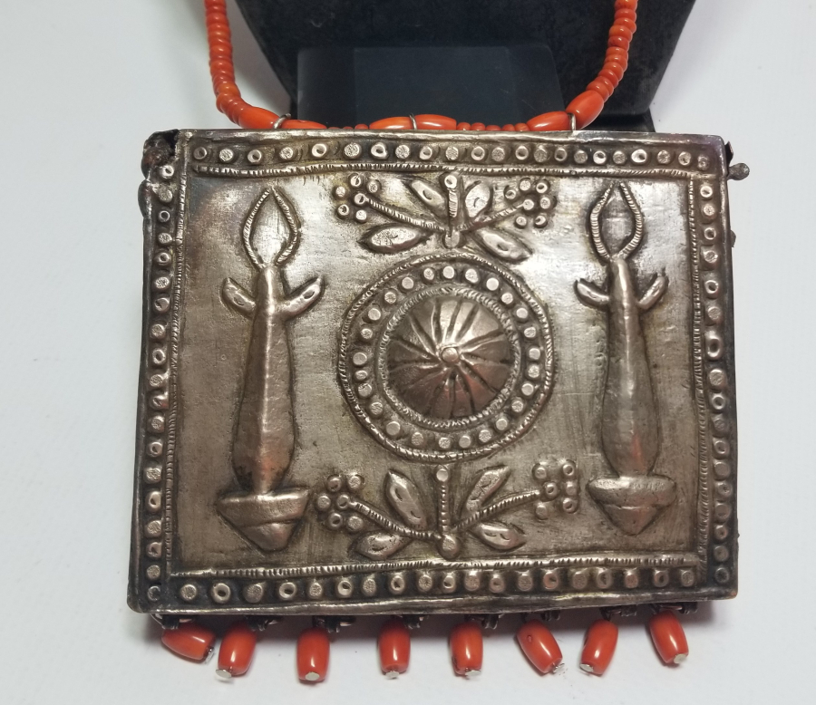 OSMANLI DÖNEMİ MERCANLI GÜMÜŞ ENAM-I ŞERİF KABI
