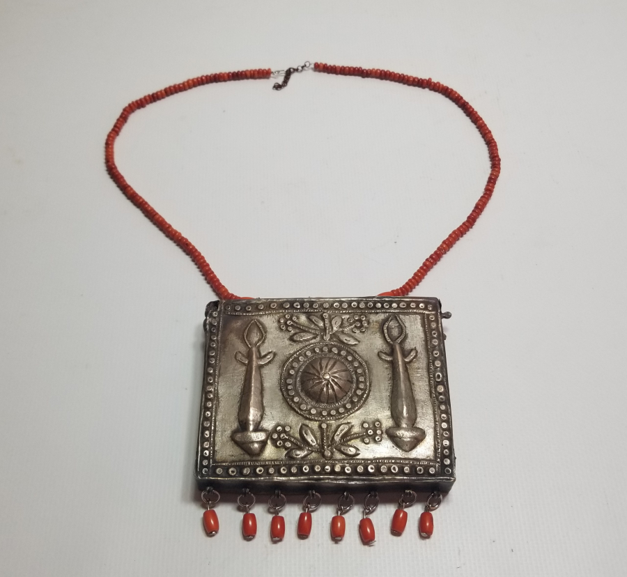 OSMANLI DÖNEMİ MERCANLI GÜMÜŞ ENAM-I ŞERİF KABI