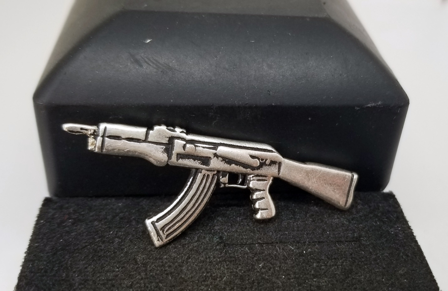 AK-47 FORMLU GÜMÜŞ KOLYE UCU