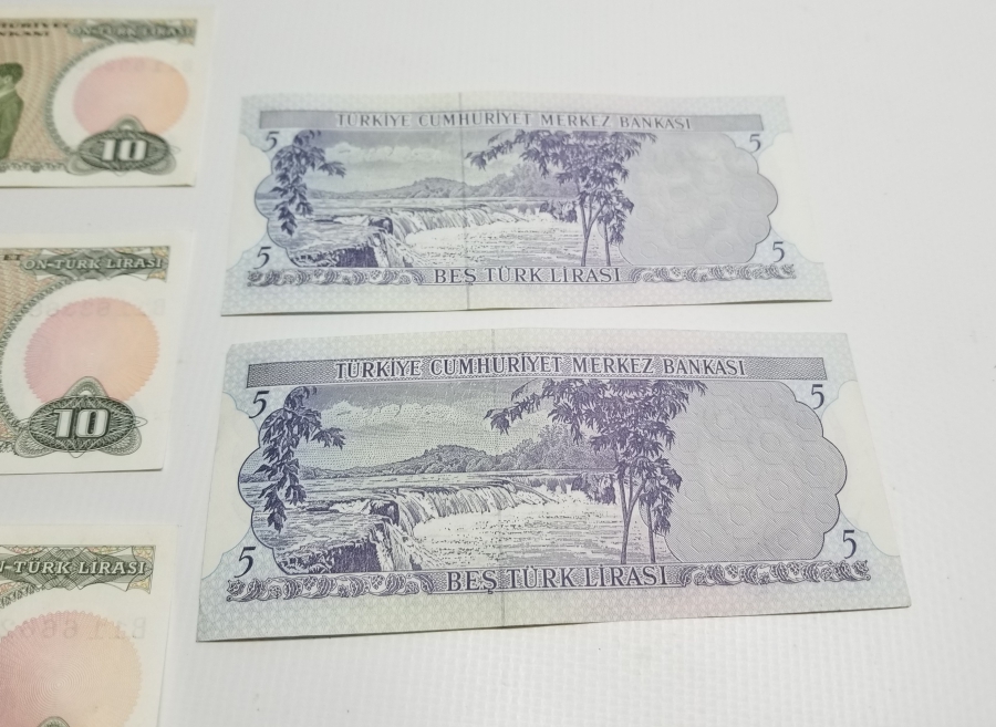 YÜKSEK KONDİSYONDA KOLEKSİYONLUK 6. EMİSYON 5 LİRA VE 7. EMİSYON 10 LİRA LOTU