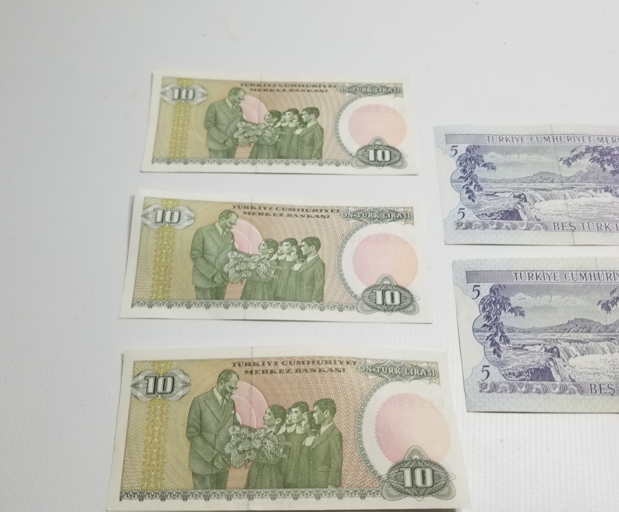YÜKSEK KONDİSYONDA KOLEKSİYONLUK 6. EMİSYON 5 LİRA VE 7. EMİSYON 10 LİRA LOTU