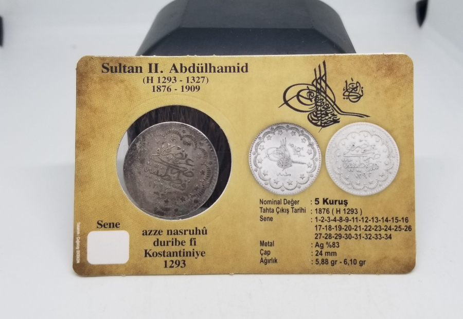 SULTAN ABDÜLHAMİD HAN DÖNEMİ KOLEKSİYONLUK KAPAMASINDA GÜMÜŞ 5 KURUŞ